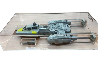 Lot 1734 - Kenner (c1983) Star Wars 3" 3/4" Scale UK Graded 80% Y Wing Fighter, with original bomb, in Acrylic display case (1)