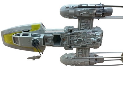 Lot 1734 - Kenner (c1983) Star Wars 3" 3/4" Scale UK Graded 80% Y Wing Fighter, with original bomb, in Acrylic display case (1)