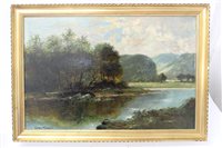 Lot 1366 - Henry Cooper, oil on board - The Lledr Valley,...