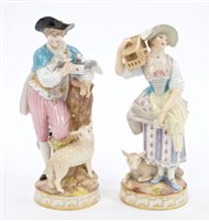 Lot 237 - Pair late 19th century Meissen porcelain...