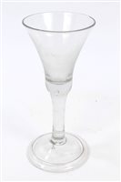 Lot 240 - Georgian Wine glass with trumpet-shaped bowl,...