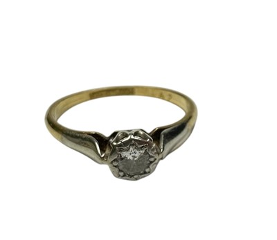 Lot 236 - 18ct gold diamond single stone ring in illusion setting, size L