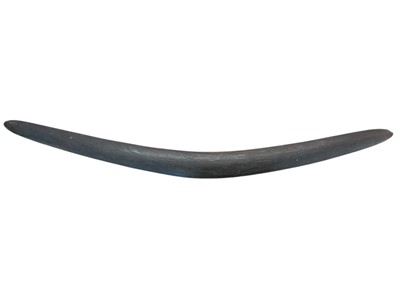 Lot 984 - Large old Aboriginal boomerang with incised ribbing decoration to one side 96cm