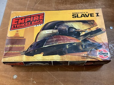 Lot Airfix (c1982) Star Wars Empire Strikes Back Boda Fett's Slave I model kit, boxed No. 9 10178 (1)