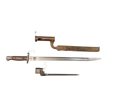 Lot 993 - First World War British 1907 pattern bayonet, a spike bayonet and a socket bayonet (3).