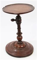 Lot 932 - 19th century fruitwood candle stand with...