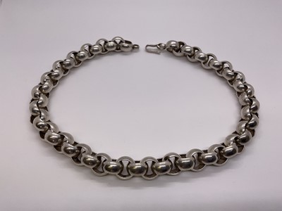 Lot 250 - Large silver necklace with chain links, London 2003, length 51cm