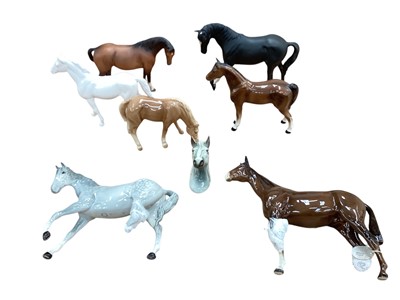 Lot 1305 - Eight various horse ornaments (some damaged)