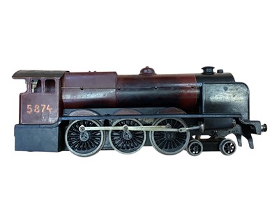 Lot 1776 - Railway O gauge live steam LMS locomotive & tender 4-6-0 maroon livery No. 5874 plus 4-4-0 black livery both with tenders