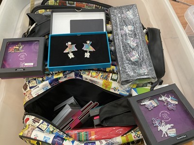 Lot 2601 - Extensive collection of London 2012 Olympic related memorabilia to include large collection of Olympic enamel badges, two limited edition enamel plaques by Charles Fazzino, in original tin boxes...