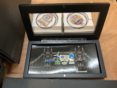 Lot 2601 - Extensive collection of London 2012 Olympic related memorabilia to include large collection of Olympic enamel badges, two limited edition enamel plaques by Charles Fazzino, in original tin boxes...