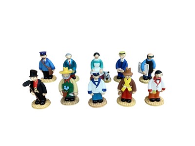 Lot 1316 - Collection of Robert Harrop Camberwick Green figures - Roger Varley CG33, Raggy Dan CG34, Mr Craddock CG35, Mrs Dingle CG36, Mr Munnings CG37, Mr Carraway CG38, Mr Clamp CG39, Mr Antonio CG40, T...