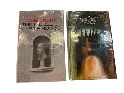 Lot 1589 - Ellis Peters - A Morbid Taste For Bones, 1st Edition 1977, with dust jacket, together with Colin Dexter - The Riddle of the Third Mile, 1983 first edition. (2)