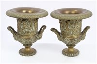 Lot 946 - Decorative pair of 19th century brass campagna...