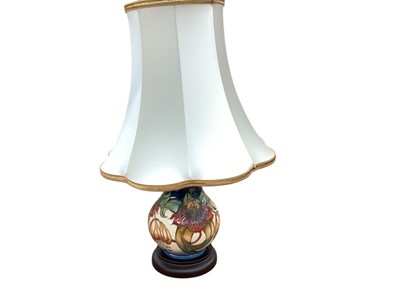 Lot 1322 - Moorcroft pottery table lamp decorated in the Anna Lily pattern