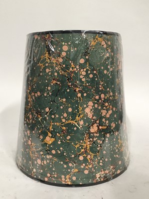 Lot 186 - Green marbled paper tapered lamp shade, 36cm high