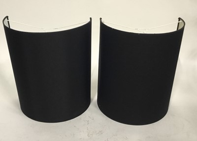 Lot 192 - Pair of half drum black lamp shades, 41cm high