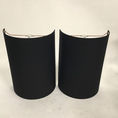 Lot 193 - Pair of half drum black lamp shades, 51cm high