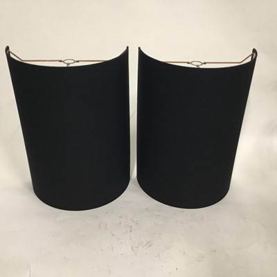 Lot 194 - Pair of half drum black lamp shades, 51cm high