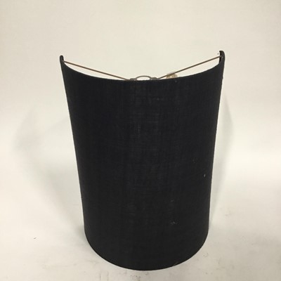 Lot 196 - Black linen half drum lamp shade, 51cm high