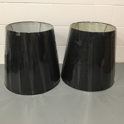 Lot 197 - Pair of extra large black lamp shades, 54cm high