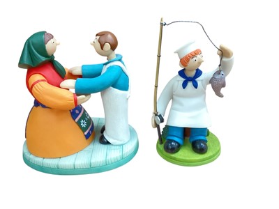 Lot 1330 - Collection of 6 Robert Harrop Camberwick Green figures including some limited editions - Cuthbert & The Cider Press Apples Galore CGS08, Mickey Murphy Fishing CGS21, Dr Mop In His Car CG63,...