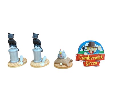Lot 1332 - Collection of 16 Robert Harrop Camberwick Green figures - Dibble Bass Drum CG74, Captain Flack Conductor CG69, Trumtoshire Signpost CGFG10, Sgt Major Grout's Birthday CGFG07, Mr Cresswell Qualit...