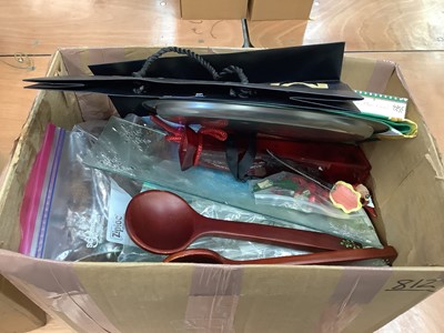 Lot 2778 - Eight boxes of assorted Christmas decorations, craft materials, ornaments and other items (8).