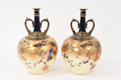 Lot 67 - Pair of late Victorian Royal Crown Derby vases