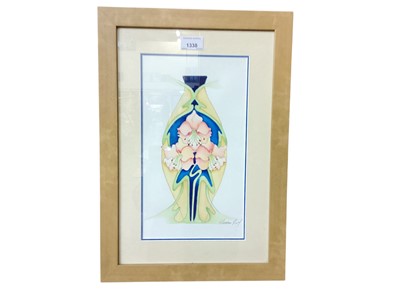 Lot 1338 - Kerry Goodwin watercolour of a Moorcroft vase, signed and dated 2007, together with another by Philip Gibson, both in glazed frames (2)