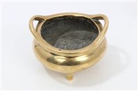 Lot 961 - Chinese bronze censor with pierced flanking...