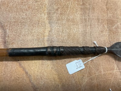 Lot 959 - Two antique African spears, together with an old African Lion spear tip. (3)