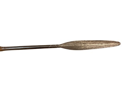 Lot 959 - Two antique African spears, together with an old African Lion spear tip. (3)