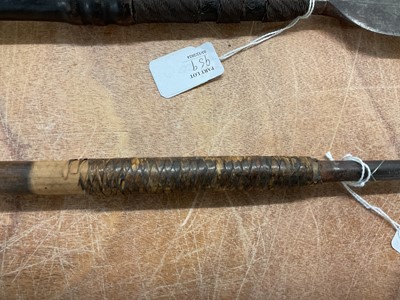Lot 959 - Two antique African spears, together with an old African Lion spear tip. (3)