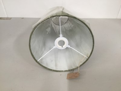 Lot 208 - Green linen tapered cone lamp shade, 42cm high