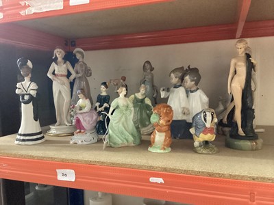 Lot 1345 - Group of porcelain figures including Lladro, Nao Royal Doulton and Beswick etc