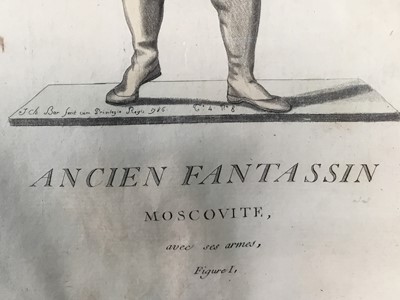 Lot 83 - Jacques Charles Bar hand-coloured engraving of a Muscovite, 1786, 36cm x 24cm, in glazed frame