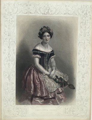 Lot 82 - Carlotta Grisi 'La Giselle' hand-coloured stipple engraving by H. Robinson after Chalon