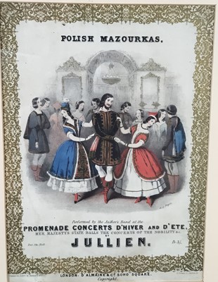 Lot 85 - Colour lithograph of Polish Mazourkas by H. C. Maguire published Stannard & Co, 33.5cm x 22.5cm, in maple frame