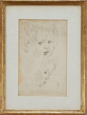 Lot 1358 - *Augustus John (1878-1961) pen and ink sketches of a Child's head, in glazed gilt frame Provenance: purchased by the Viscountess Blakenham from Admiral Sir Caspar John, circa 1968