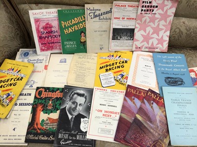 Lot 55 - Collection of 1940s-1960s programmes to include West Ham Stadium Speedway, theatre programmes etc