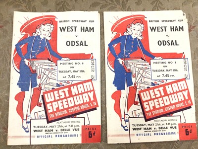 Lot 55 - Collection of 1940s-1960s programmes to include West Ham Stadium Speedway, theatre programmes etc