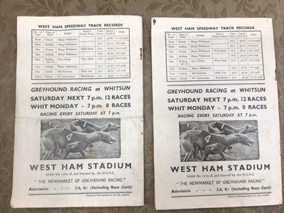 Lot 55 - Collection of 1940s-1960s programmes to include West Ham Stadium Speedway, theatre programmes etc