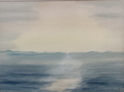 Lot 20 - Marcia Blakenham, watercolour of the Sea, monogrammed and dated (19)'95, 25.5cm x 34cm, in glazed gilt frame