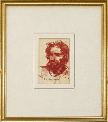 Lot 1333 - *Pietro Annigoni (1910-1988) red chalk drawing, head of a man, signed, 14cm x 9.5cm, in glazed gilt frame