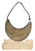 Lot 1007 - Rare 19th century Aboriginal brass breastplate...