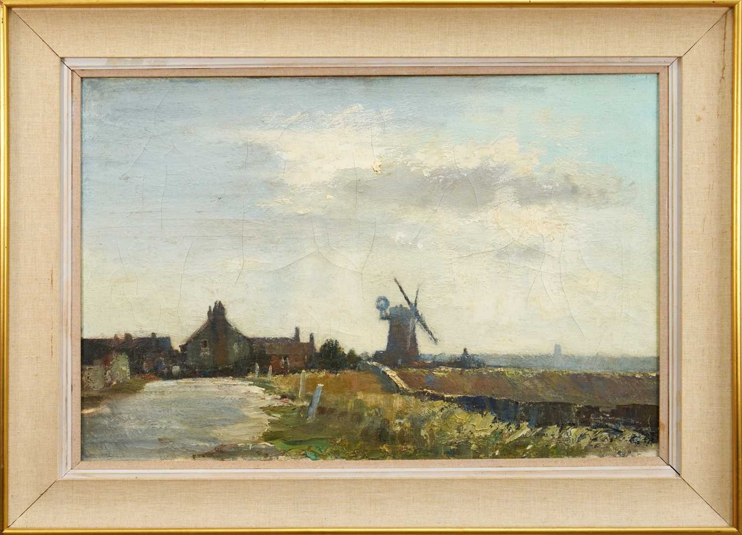 Lot 1076 - *Edward Seago (1910-1974) oil on canvas - Norfolk Farm, 51cm x 76cm, framed