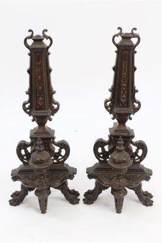 Lot 1009 - Good pair of 19th century French bronze...