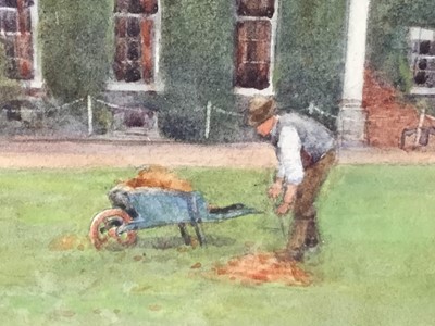 Lot 141 - N. E. Remington 1918 watercolour - view of a country house, signed and dated, in glazed frame