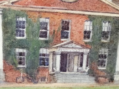 Lot 141 - N. E. Remington 1918 watercolour - view of a country house, signed and dated, in glazed frame